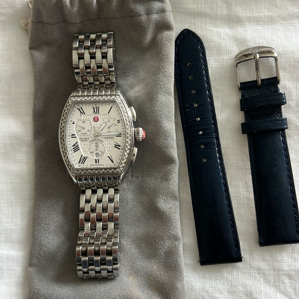 Michele Silver and Black Women's Watch